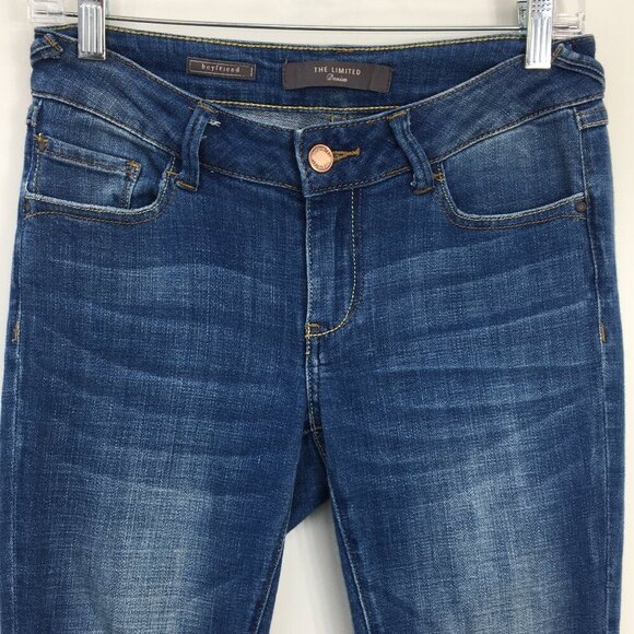 The Limited BoyFriend Light Wash Blue Denim Cropped Jeans Size 0 EXCELLENT - Picture 2 of 10